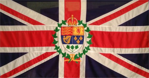 The second flag, after unpicking the crown and the red stripe and redoing it.